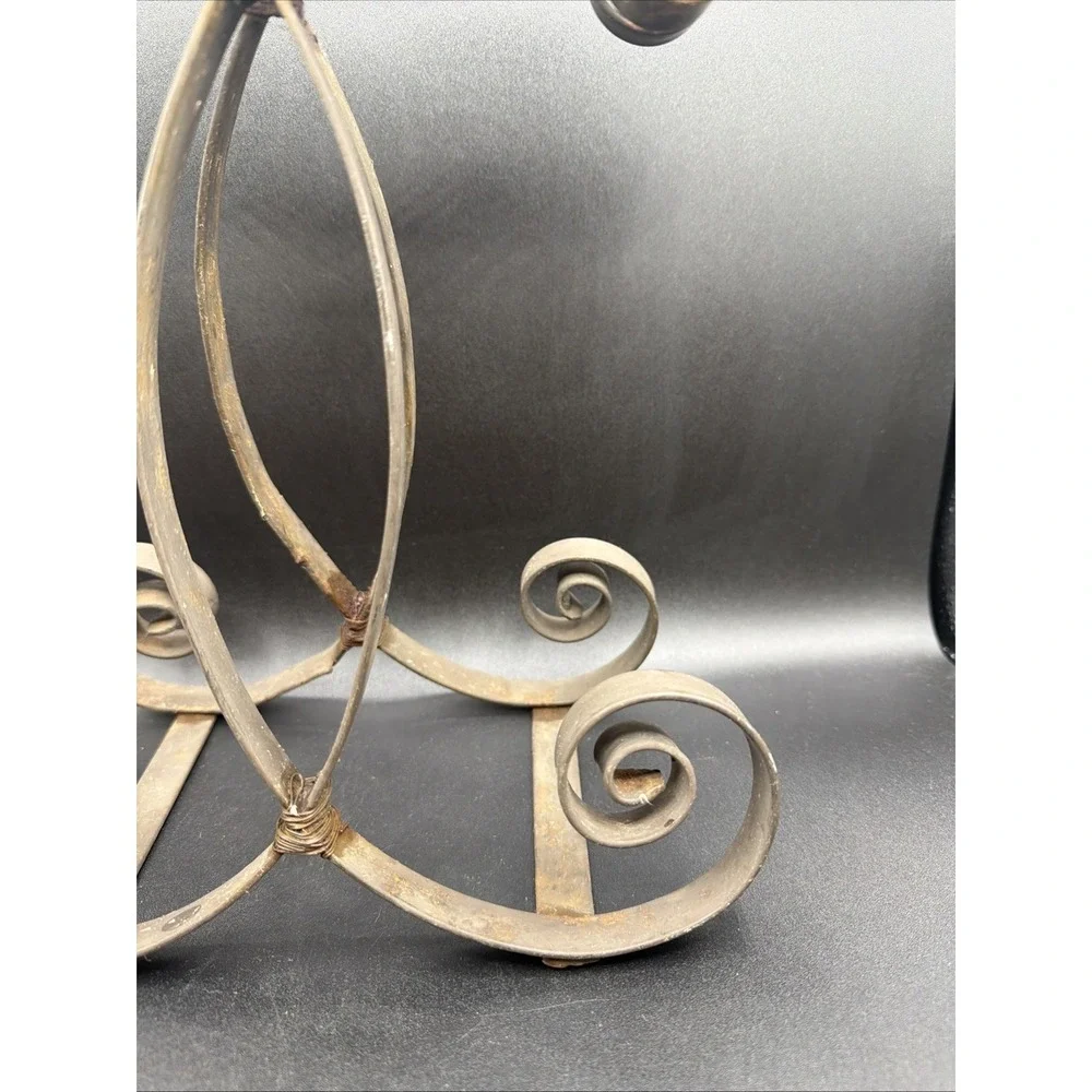 VTG Wrought Iron Double Candelabra 11